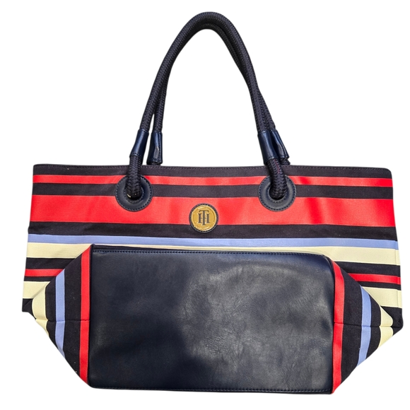 Tommy Hilfiger Multicolor Striped Large Tote Rope Handle - Picture 3 of 6